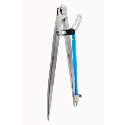 Image of ZLKSKER 6/8/10 inch Wing Compass with Pencil Holder, Leather Working Divider, Caliper &amp; Scribe Tool, for Woodworking Drawing Drafting (8 inch)