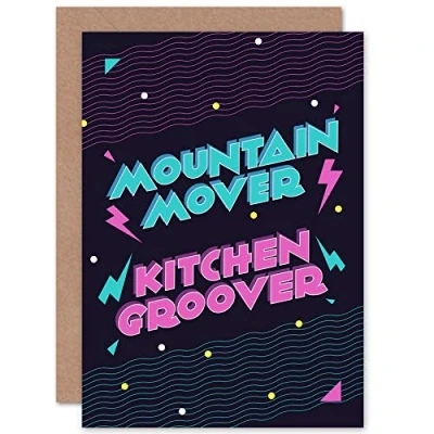 Image of Wee Blue Coo Disco Kitchen Mountain Mover Greeting Card With Envelope Inside Premium Quality