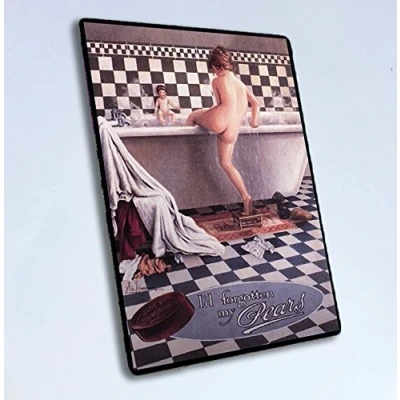 Image of Pears Soap I&#039;d Forgotten my BAthroom METAL Wall Sign 6x8 inches Plaque Vintage Retro poster art picture print