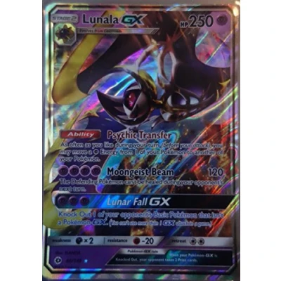 Image of Sun and Moon Pokemon Lunala GX 66/149 Holo Trading Card