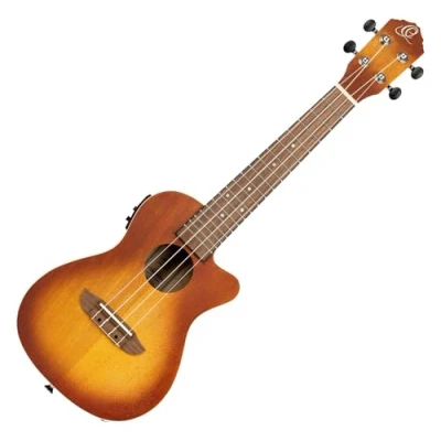 Image of Ortega Guitars Concert Ukulele Electro Acoustic Earth Series with Cutaway Okoume, Brown (RUDAWN CE)