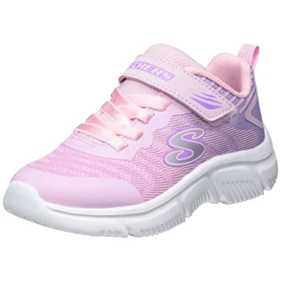 Image of Skechers 302478N PKLV Sneaker, Pink Mesh/Lavender Trim, 4 UK Child