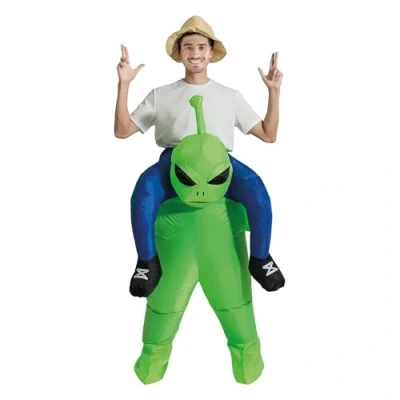 Image of AirSuit® Inflatable Extraterrestrial Costume for Adult E.T. Alien Disguise One Size Only 100% Polyester Easy and Pleasant to Wear Resistant Inflating System Included OriginalCup®