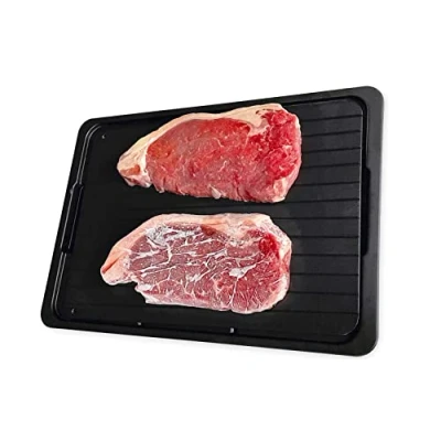 Image of Andrew James Defrost Tray Thaw Board Plate Up to 5 Times Faster Defrosting for Meat and Frozen Foods No Electricity Required (Tray with Drip Tray)