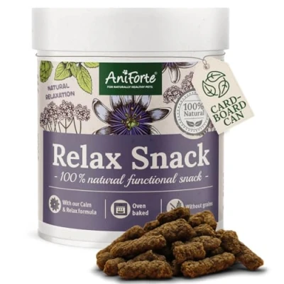 Image of AniForte Relax Snack for dogs 300g Natural relaxation &amp; calming, anti stress snack, with valerian, lemon balm, rosemary, supports in stressful situations, anxiety, nervousness