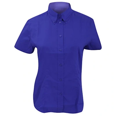Image of Kustom Kit Ladies Corporate Oxford Short Sleeve Shirt (20) (Royal Blue)
