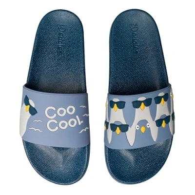 Image of Dedoles Sliders &amp; Slippers for Women, Men Kids Sandals Funny Designs Plane Coffee Party Pizza Fox Bear Cherry Flamingo Footwear Gift, Colour: Cool Pigeons, Size: 5 inch.
