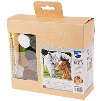 Image of Vervaco Latch Hook KIT Horse/FOAL, Multi, One Size