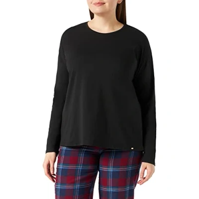 Image of Skiny Women&#039;s Damen Shirt Langarm Every Night in Mix &amp; Match Pyjama Top, Black, 44