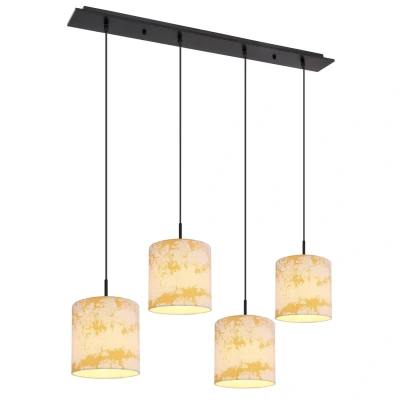 Image of Engelbert Bar Pendant Ceiling Light Matt Black 4x E27