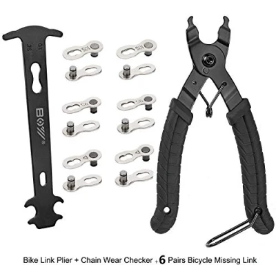 Image of QKURT Bicycle Clamp + Chain Wear Gauge 6 Pairs of Missing Tongs Fast Connection for 6/7/8/9/10 Speed Professional Tool Kit