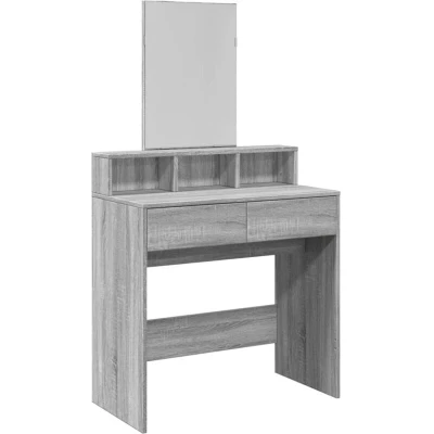 Image of vidaXL Dressing Table with Mirror Grey Sonoma 80x41x144.5 cm
