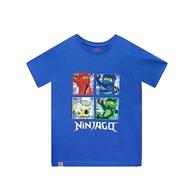 Image of LEGO Ninjago T Shirt for Boys Kids 11 to 12 Years Official Merchandise Blue (lnts8963)