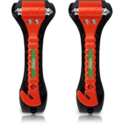 Image of LIHAO 2 Pack Car Emergency Hammer Safety Seat Belt Cutter and Window