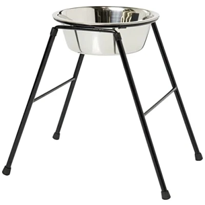 Image of Classic Pet Products Single Feeder High Stand with 2500 ml Stainless Steel Dish, 370 mm Tall