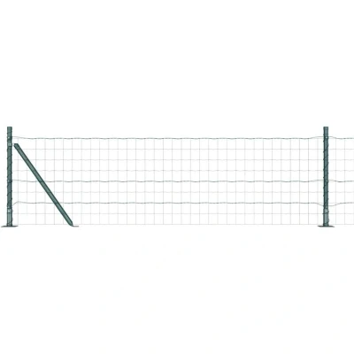 Image of Euro Fence with 13 Flanged Posts 0.6x50 m Galvanised Steel Vidaxl