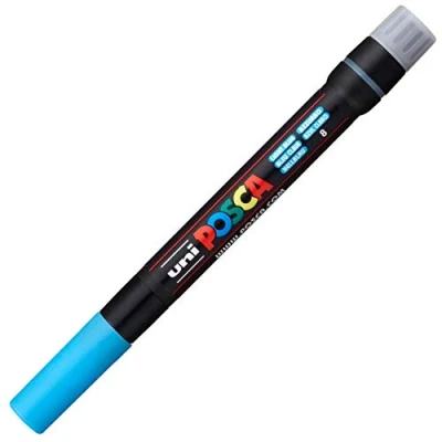 Image of Uni Ball Posca PCF 350 Marker 8mm Brush Tip Light Blue