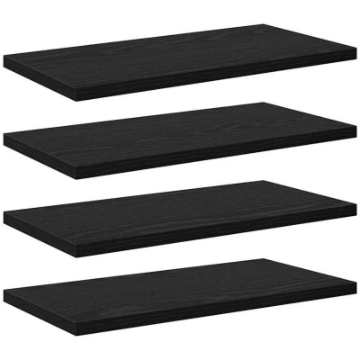 Image of vidaXL Bookshelf Boards 4 pcs in Black Oak, 40x20x1.5 cm, made from engineered wood.