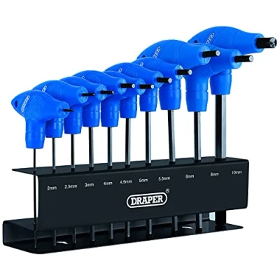 Image of Draper Metric T Handle Hex Key Set (10 Piece)
