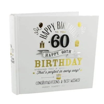 Image of Widdop Bingham Signography 60th Birthday Photo Album 4&quot;x6&quot; Black and Gold Design FL29960