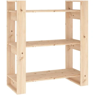 Image of vidaXL Book Cabinet/Room Divider 80x35x91 cm Solid Wood Pine