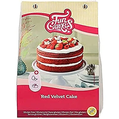 Image of FunCakes Mix for Red Velvet Cake, Gluten Free: Easy to Use, Nicely Soft and Fluffy Cake with a Light Chocolate Flavour, Perfect Colour, Also Suitable Cupcakes, 400g