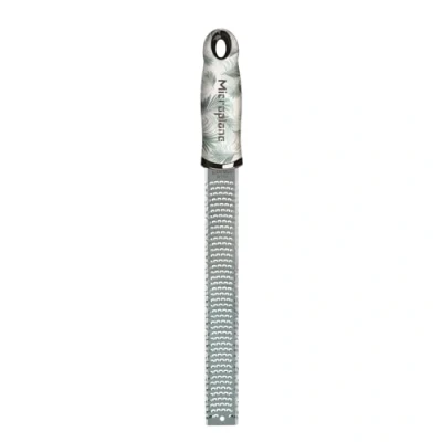 Image of Microplane Zester Grater in Tropical for Citrus Fruits, Hard Cheese, Ginger, Chocolate and Nutmeg with Fine Stainless Steel Blade Made USA
