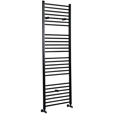 Image of Milano Nero Black Straight Bar Heated Towel Rail 1800mm x 500mm