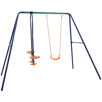 Image of vidaXL Swing Set with 3 Seats Steel
