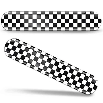 Image of SkinoEu® 2 x 3D Gel Silicone Stickers Decals Checkered Flag Emblem Badge Car Auto Moto Motorcycle Windows Door KS 99
