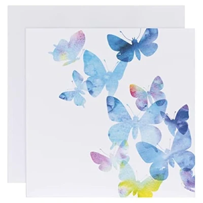 Image of Hallmark Watercolour Butterfly Open Blank Card