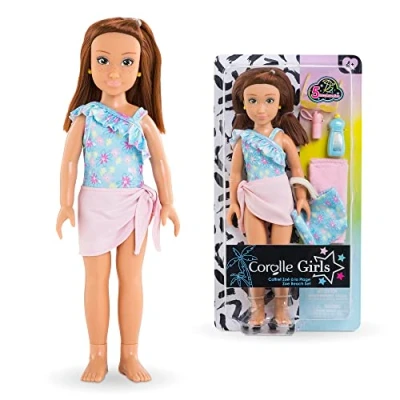 Image of Corolle Girls 9000600140 Zoe at the Beach Doll Set with 5 Accessories, 28 cm, from 4 Years