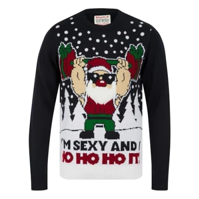 Image of Tokyo Laundry Men&#039;s Ho It Novelty Knitted Crew Neck Christmas Jumper