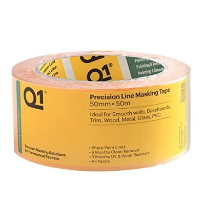 Image of Graff City Q1 Precision Line Masking Tape 50mm x 50m (Orange) Thin Water Resistant