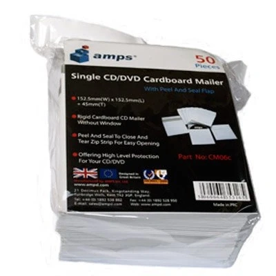 Image of Cardboard Mailer for CD/DVD disc 350gsm (50 pack)