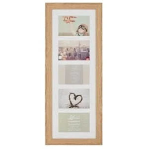 Image of Oxford 5 Multi Aperture Frame Photos Picture Wall Family Rules Collage Photo 26x65cm