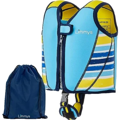 Image of Limmys Premium Kids Swim Vest Toddler Jacket, and Buoyancy Swimming Aid Modern Design for Boys, Girls Babies Drawstring Bag Included