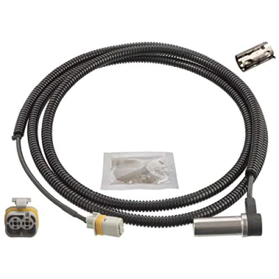 Image of 81254296117, 81271206099, 81271206133, 81271206175 ABS Sensor FEBI BILSTEIN 103768 Front Axle Left with sleeve, grease 1700Ohm 1850mm 1910mm
