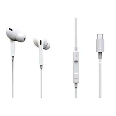 Image of White USB TYPE C Earphones In Ear Headphones for Mobile Devices