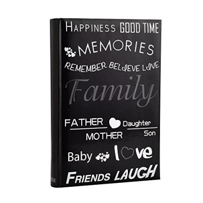 Image of Arpan Family, Friends Travel/Holiday Destinations/Memory Photo/Picture Album with Memo Writing Area and Decorative Text Design Fit 300 4 x 6 Inch / 10x15cm Photos (Black Design)