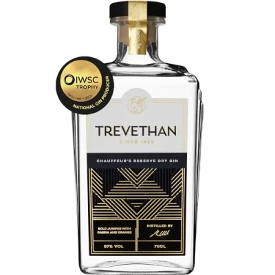 Image of Trevethan Chauffeur&#039;s Reserve Handcrafted Cornish Gin with 10 Balanced Botanicals Speciality Small Batch Navy Strength London Dry 57% ABV 70cl