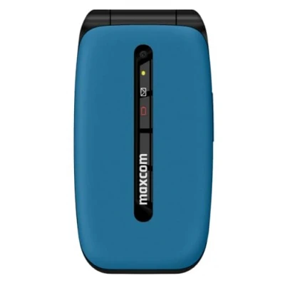 Image of Maxcom MM828 Mobile Flip Phone 4G VoLTE Easy to Read 2.4&quot; Screen SOS Button Long Battery Life Dual SIM Unlocked and Free USB C Blue