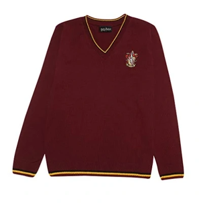 Image of Harry Potter Gryffindor House Knitted Jumper, Adults, XS 5XL, Burgundy, Official Merchandise