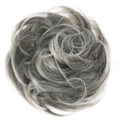Image of CAISHA Synthetic Fiber Hairpiece Scrunchie Scrunchy Updo Slightly Wavy Gray Blond Mix G21B