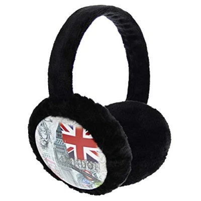 Image of Zac&#039;s Alter Ego London Themed Thick Black Ear Muffs