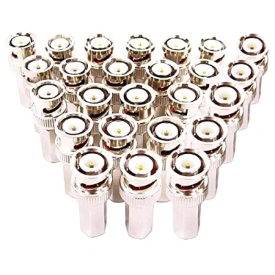 Image of CTXSumTec 25PCS BNC Male Twist On Coax Coaxial RG59 Connector, CCTV Plug Surveillance Cable Adapter for IP Camera Security System