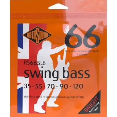 Image of Rotosound RS665LB Stainless Steel Medium Light Gauge Roundwound Bass Strings (35 55 70 90 120)