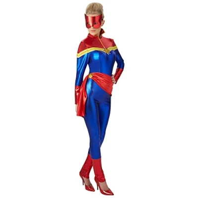 Image of Rubie&#039;s Official Captain Marvel Costume, Ladies, X Small Halloween