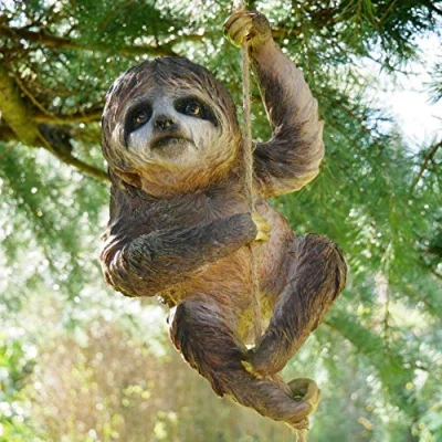 Image of RP Home Climbing Sloth Tree Hanging Garden Ornament Statue Sculpture Decoration