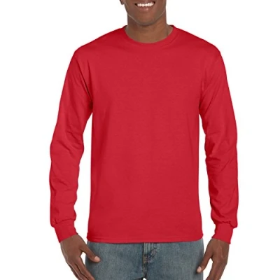 Image of Gildan Men&#039;s Ultra Cotton Long Sleeve T Shirt, Style G2400 Red, XXL